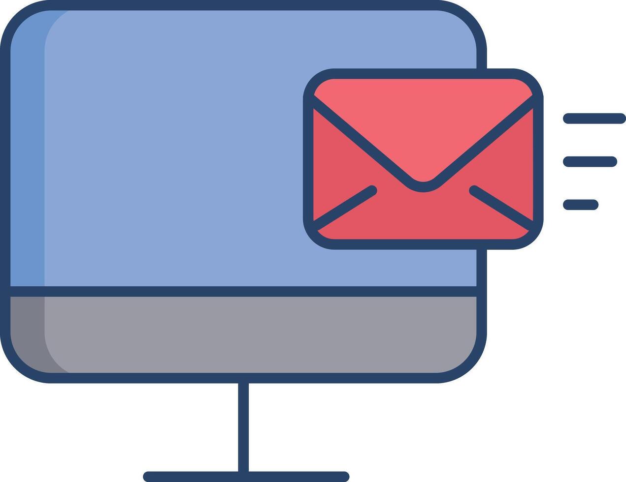 receive email desktop linear color icon design vector