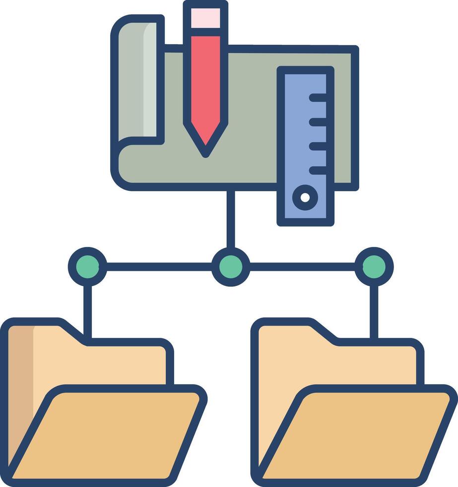 folder structure linear color icon design vector