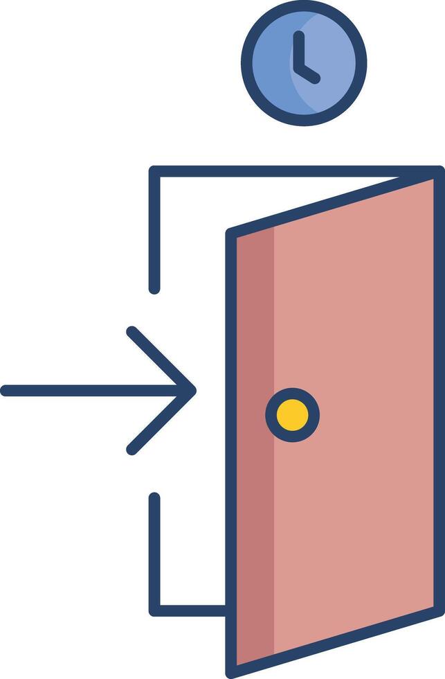 check in linear color icon design vector