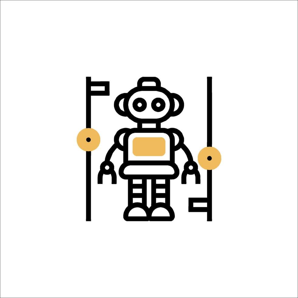 robot línea siguiendo icono ai tecnología automatización, artificial inteligencia vector