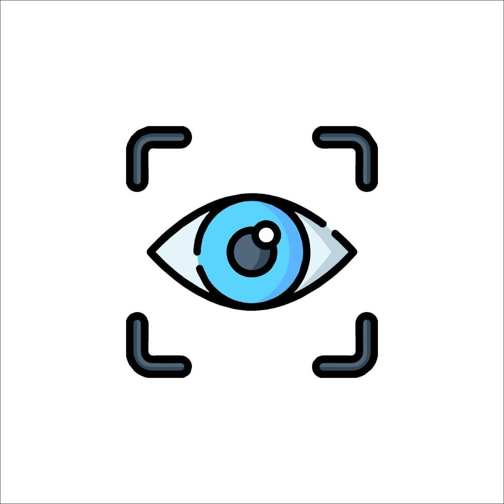 Eye Scan Icon Biometric Identification Security Technology, data protection vector