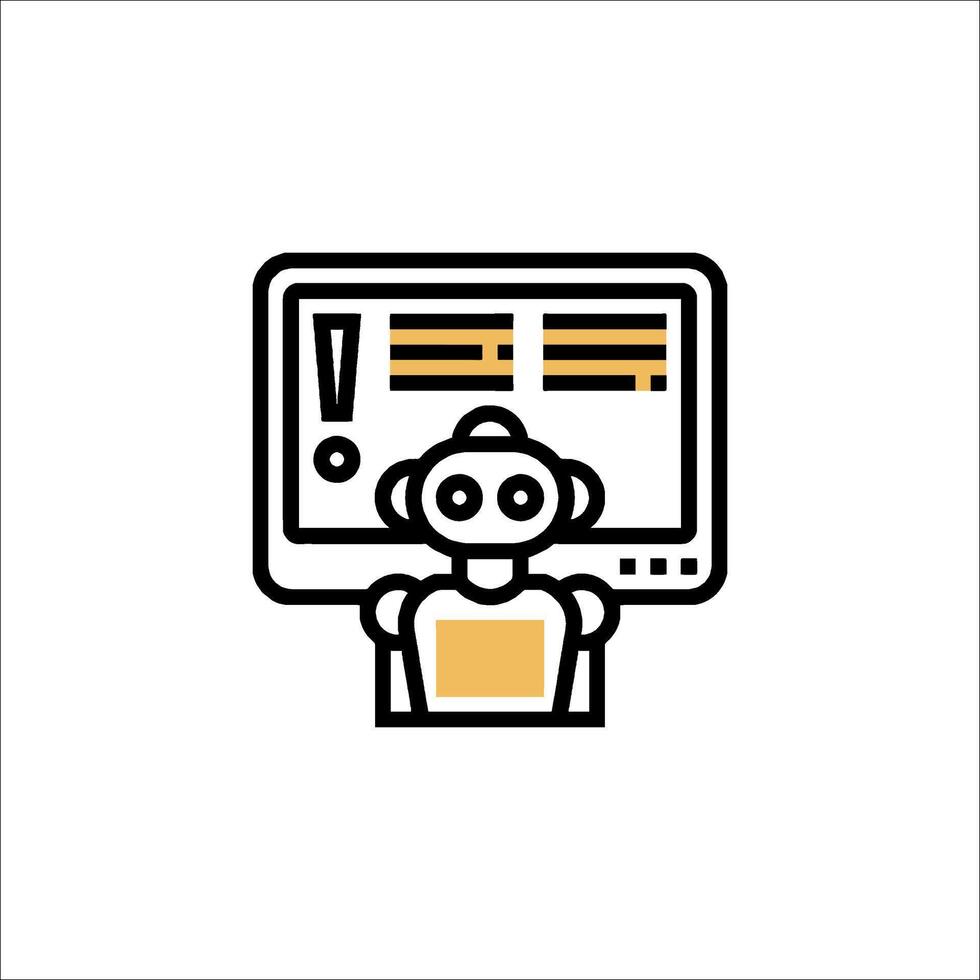 robot error alerta ai problema computadora problema icono, mantenimiento vector