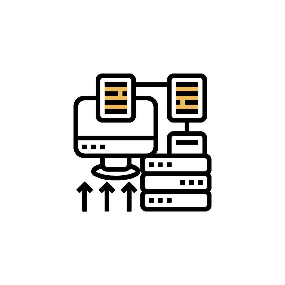 datos transferir icono computadora servidor subir red, nube informática vector