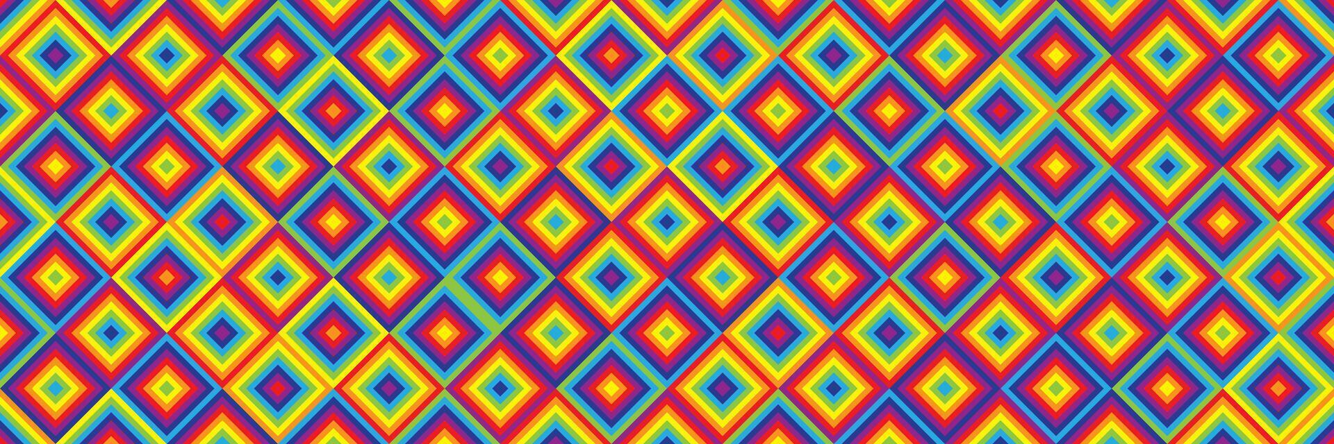 horizontal abstract colorful square design for pattern and background. vector