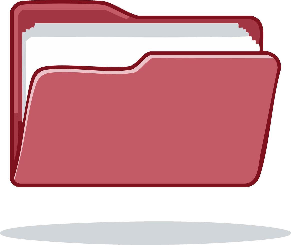 Red file folder with documents icon illustration for business and office organization vector