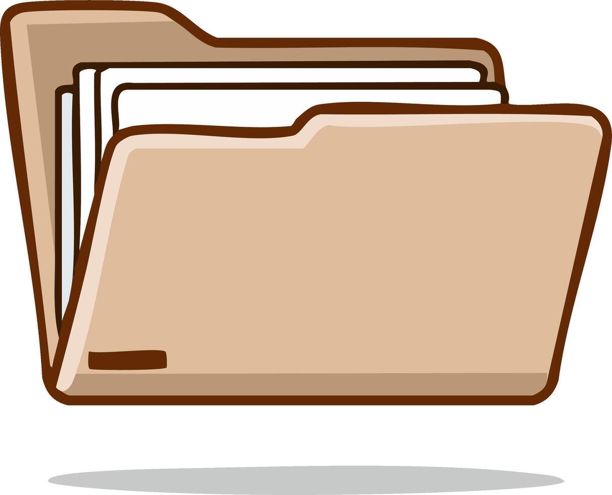 Cartoon Folder with Documents and Paperwork, Information Management Concept for Design vector