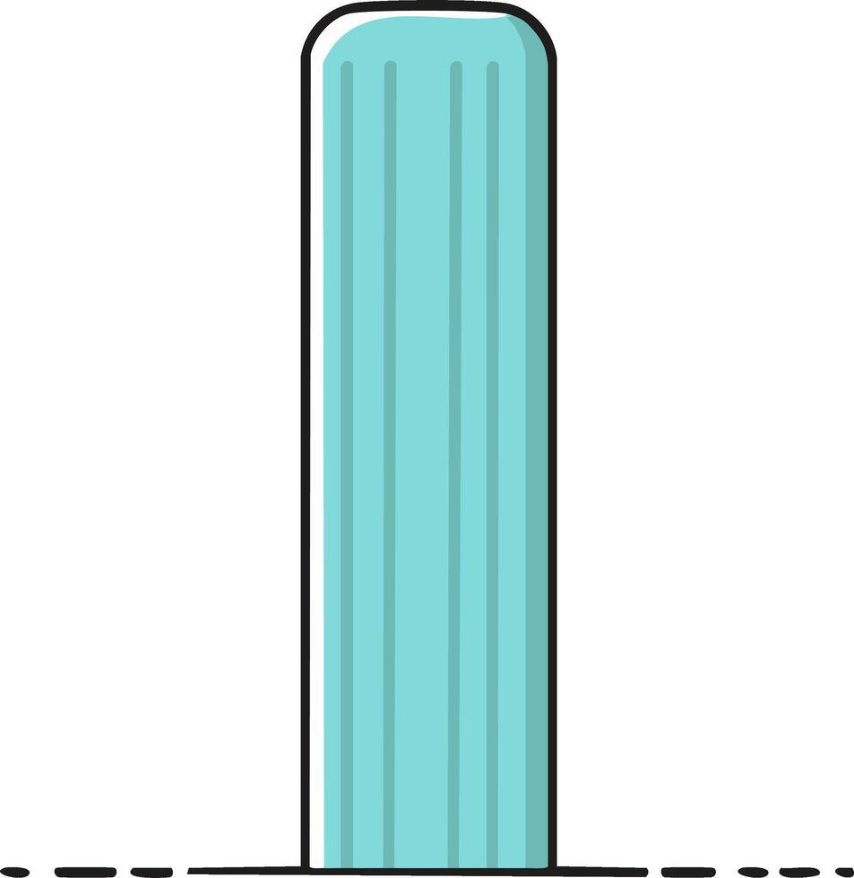 Minimalist Light Blue Fluted Column Illustration Simple Architectural Element Design vector