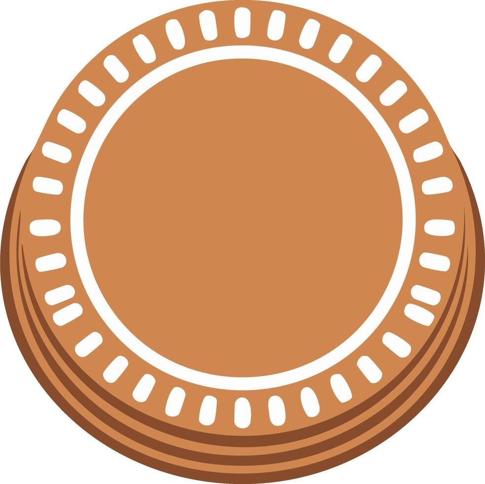 Flat icon of a stack of bronze coins or game tokens for finance business and gaming concepts vector