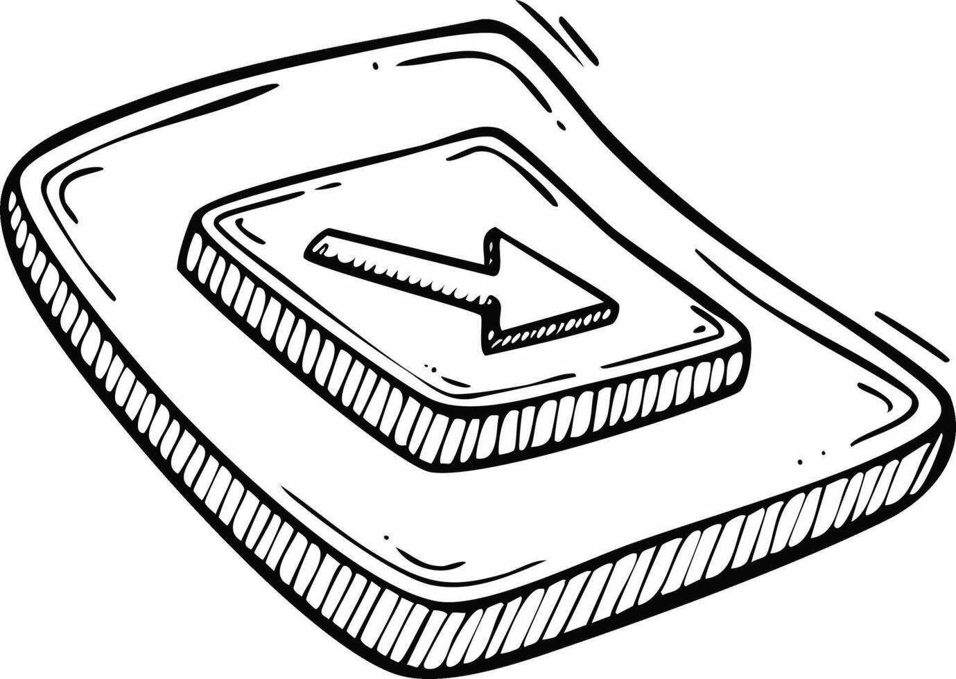 mano dibujado bosquejo estilo flecha botón señalando Derecha siguiente adelante icono vector