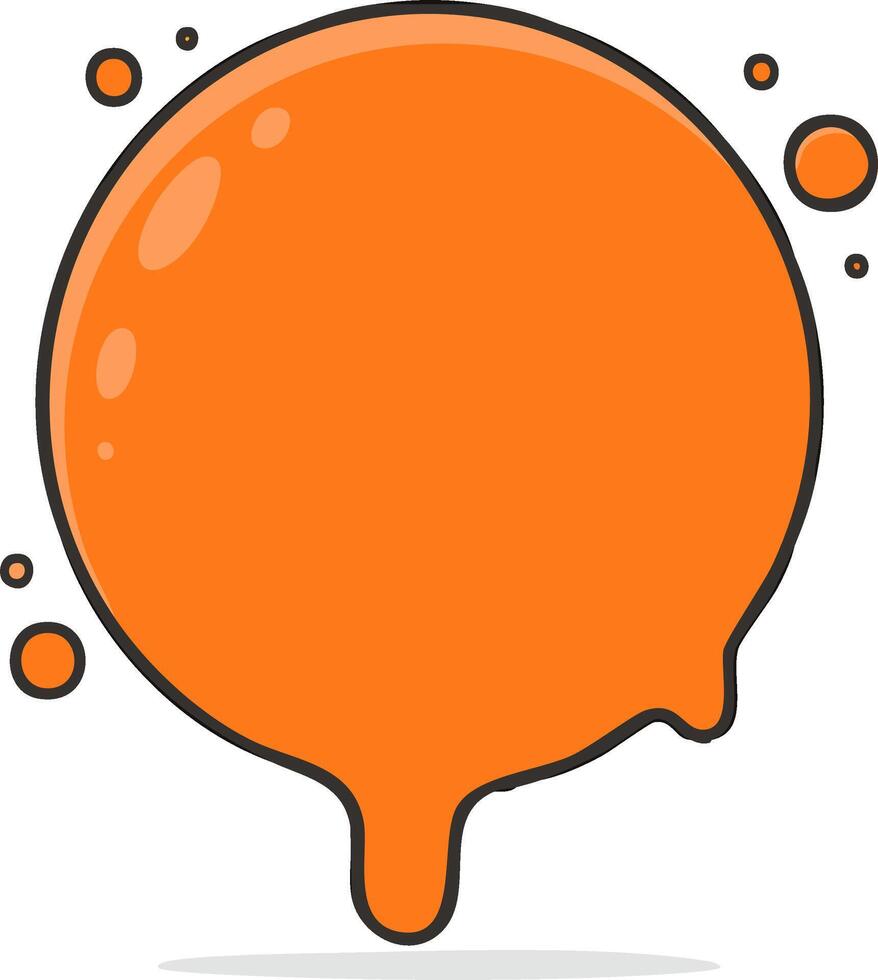 Orange Cartoon Dripping Blob Element with Bubbles Graphic Resource vector