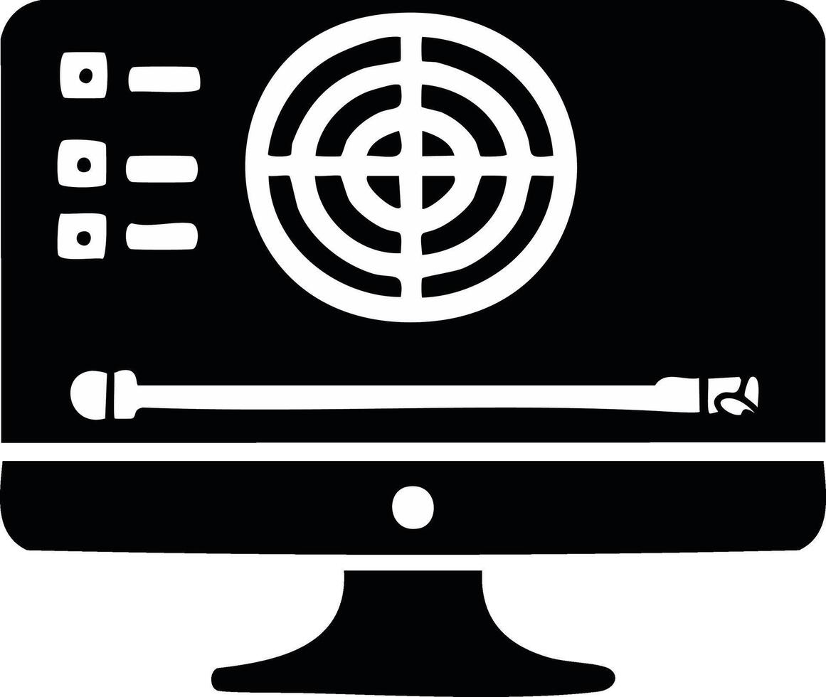 resumen ilustración de un computadora monitor con un objetivo y control S vector