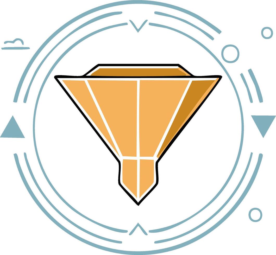 Stylized Filtration Icon with Geometric Shapes and Circle Design vector