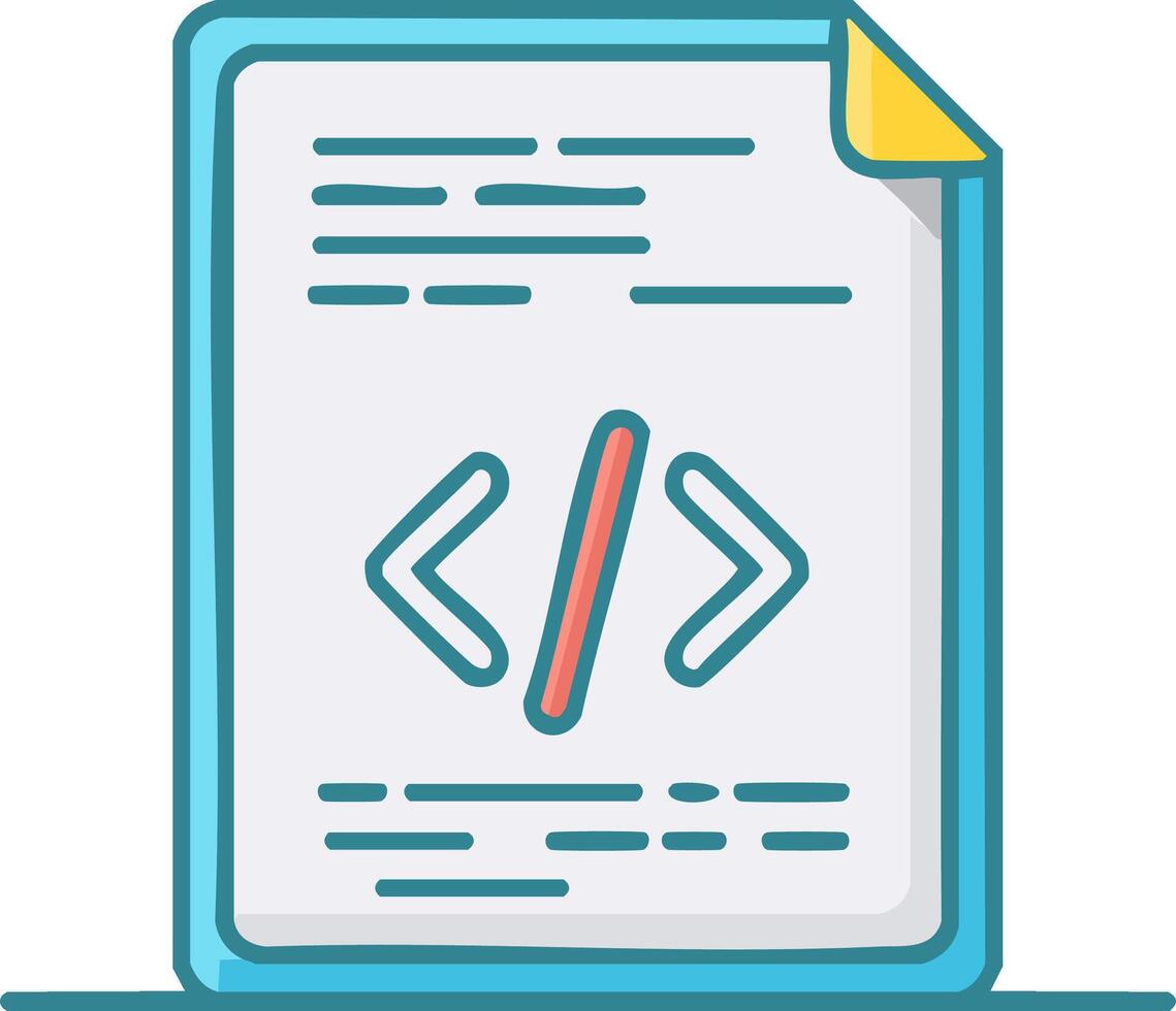 fuente código documento icono con programación guión símbolo para web desarrollo vector