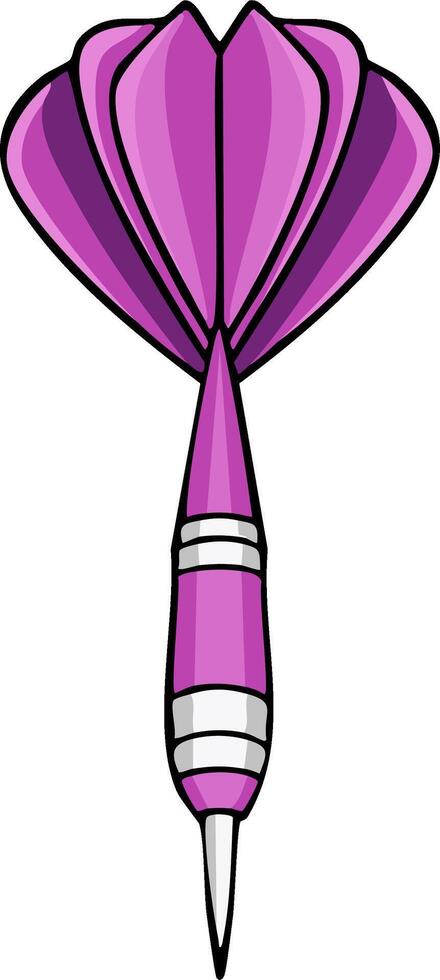 Single Fuchsia Dart with White Bands Targeting Aim Game of Skill Strategy vector