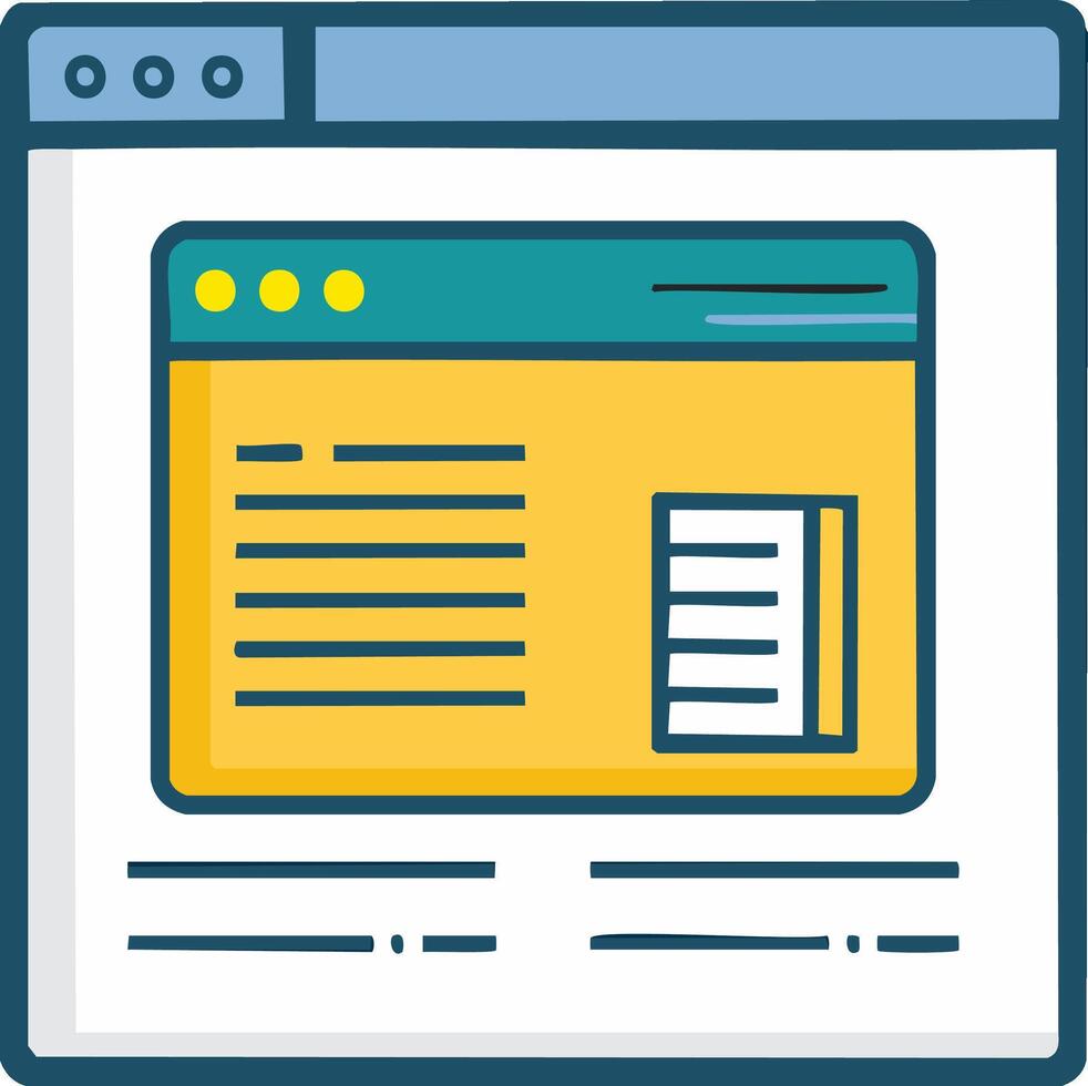 sencillo web navegador interfaz con genérico sitio web contenido diseño ilustración vector