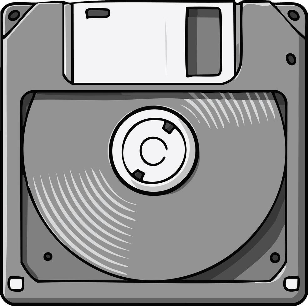Vintage floppy disk data storage media in a close-up view vector