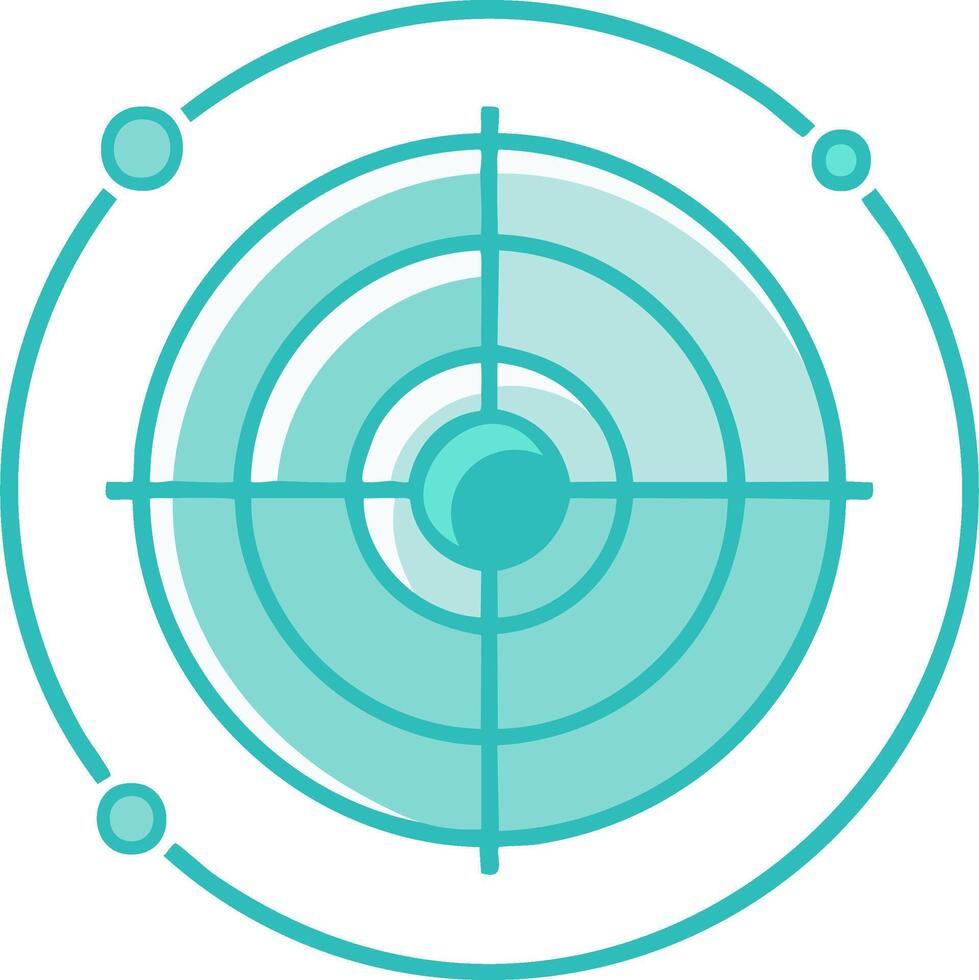 Modern graphic of a precise target scope with concentric circles and network points vector