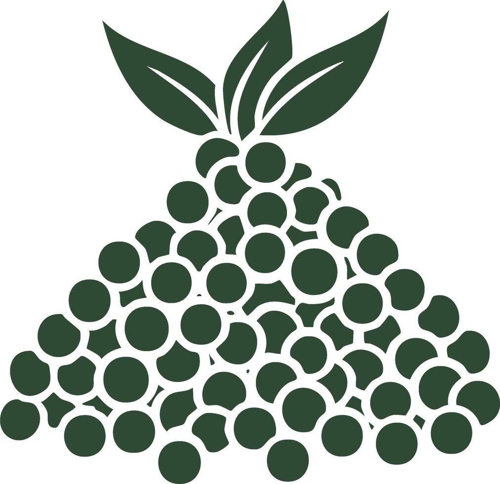 estilizado verde uva racimo con hojas gráfico diseño elemento vector