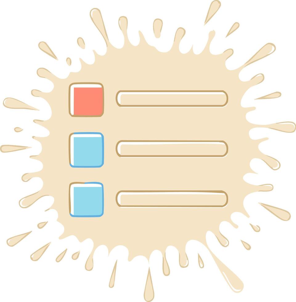 Checklist Form Icon with Text Fields Inside Paint Splatter Concept vector