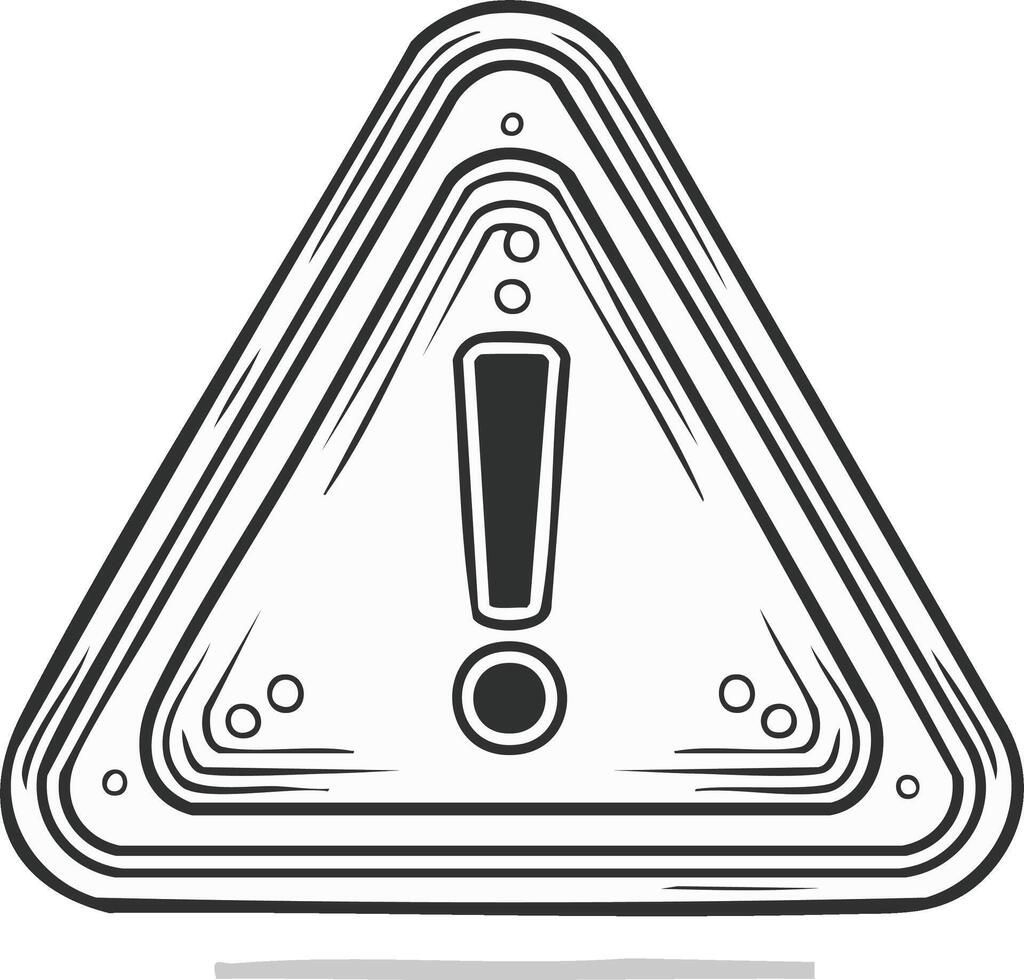 Exclamation mark in a warning triangle. illustration of caution icon isolated vector
