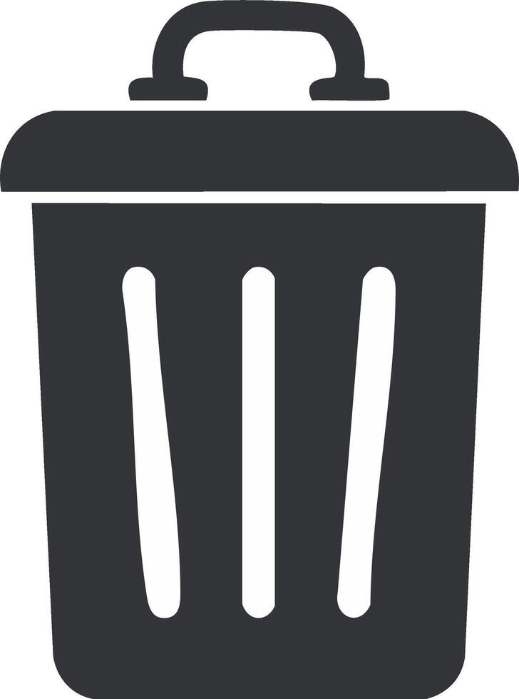 Modern trash can icon representing delete recycle or garbage disposal symbol vector