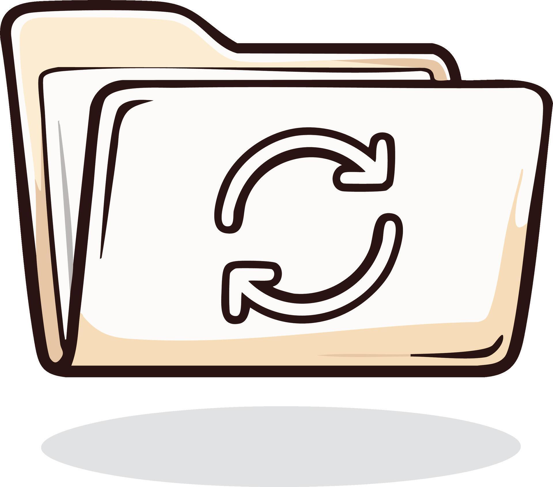 Folder Icon with Refresh Arrows for Data Processing and Software ...