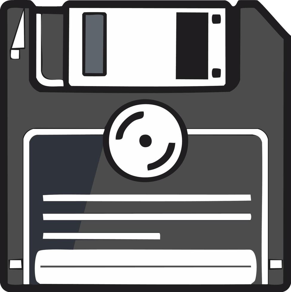 Retro Floppy Disk Cartoon Illustration for Computer Data Storage vector