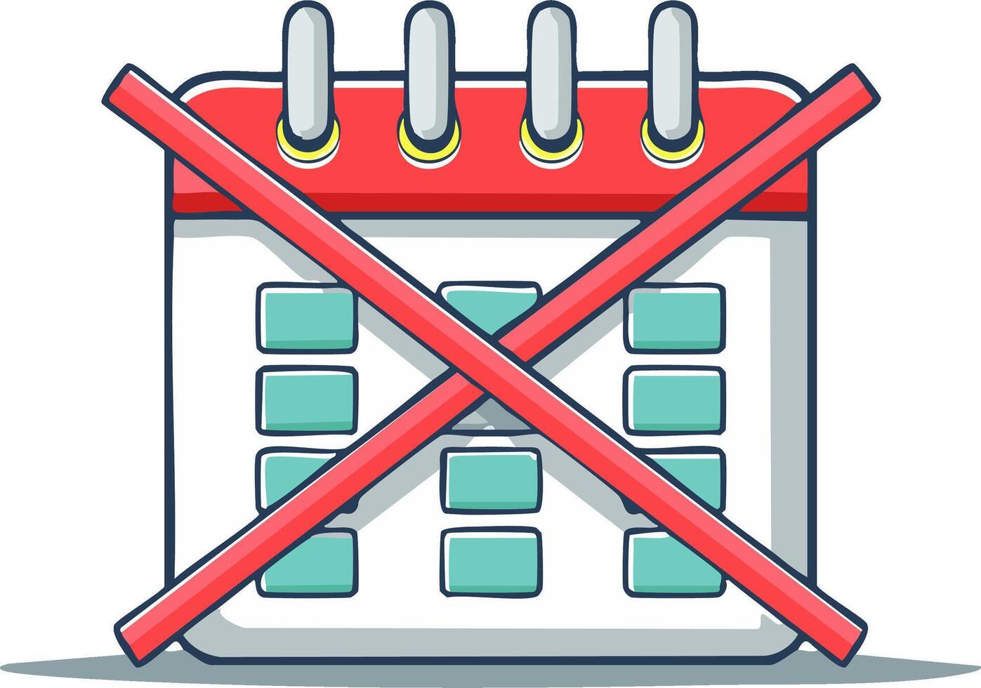 Canceled Appointment Calendar with Red Cross Line Indicates No Schedule Event vector