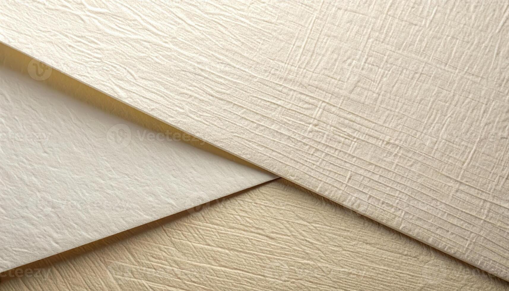 Textured beige paper sheets arranged diagonally, displaying a delicate, neutral pattern ideal for elegant stationery backgrounds and designs. photo