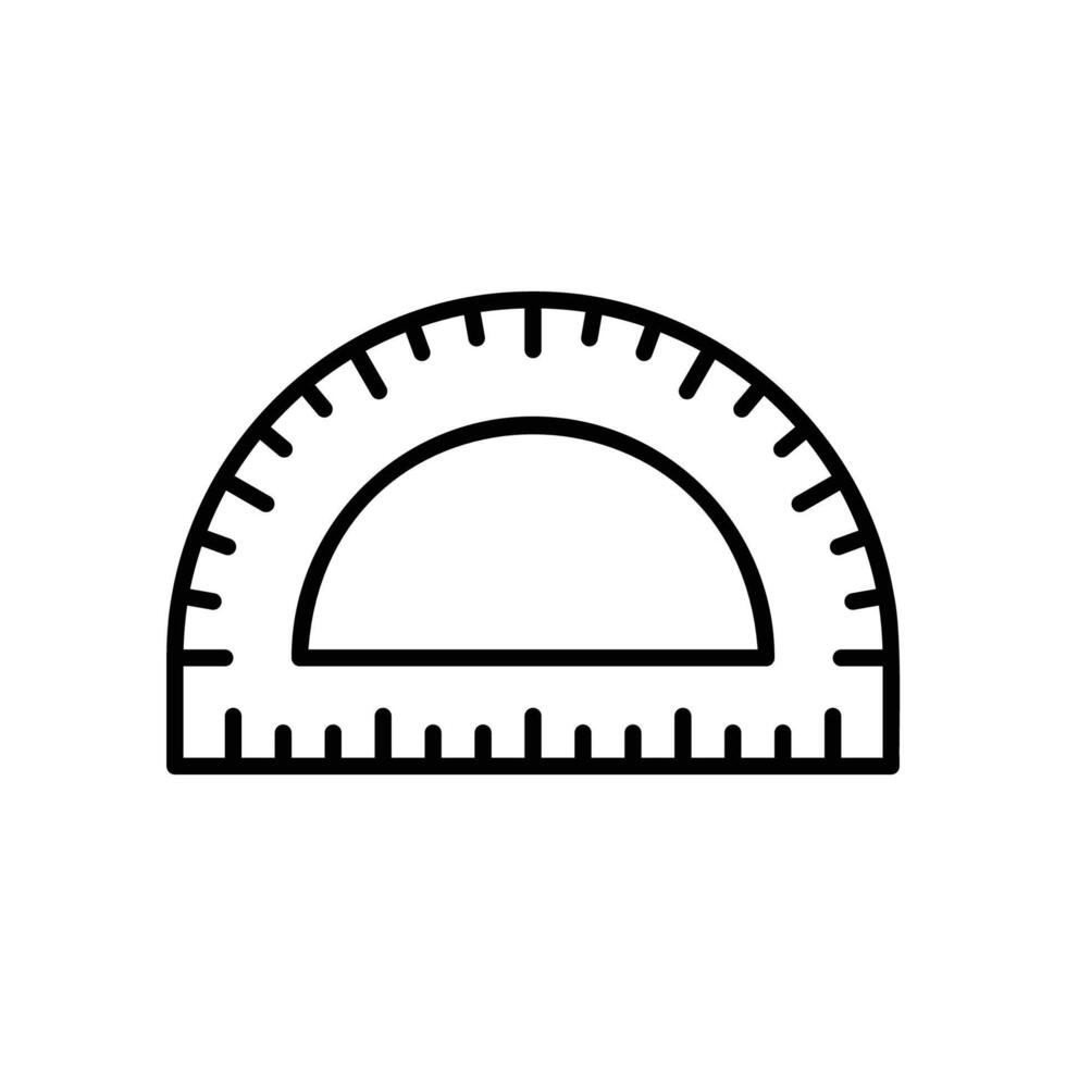Protractor icon for learning to measure angles at school vector