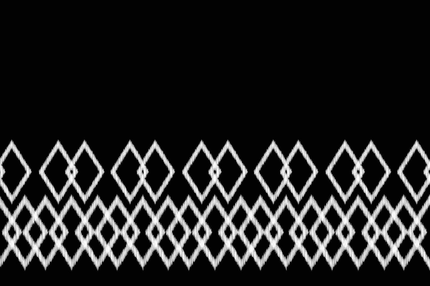 Retro abstract fabric ikat art black color background with fabric pattern decor. vector
