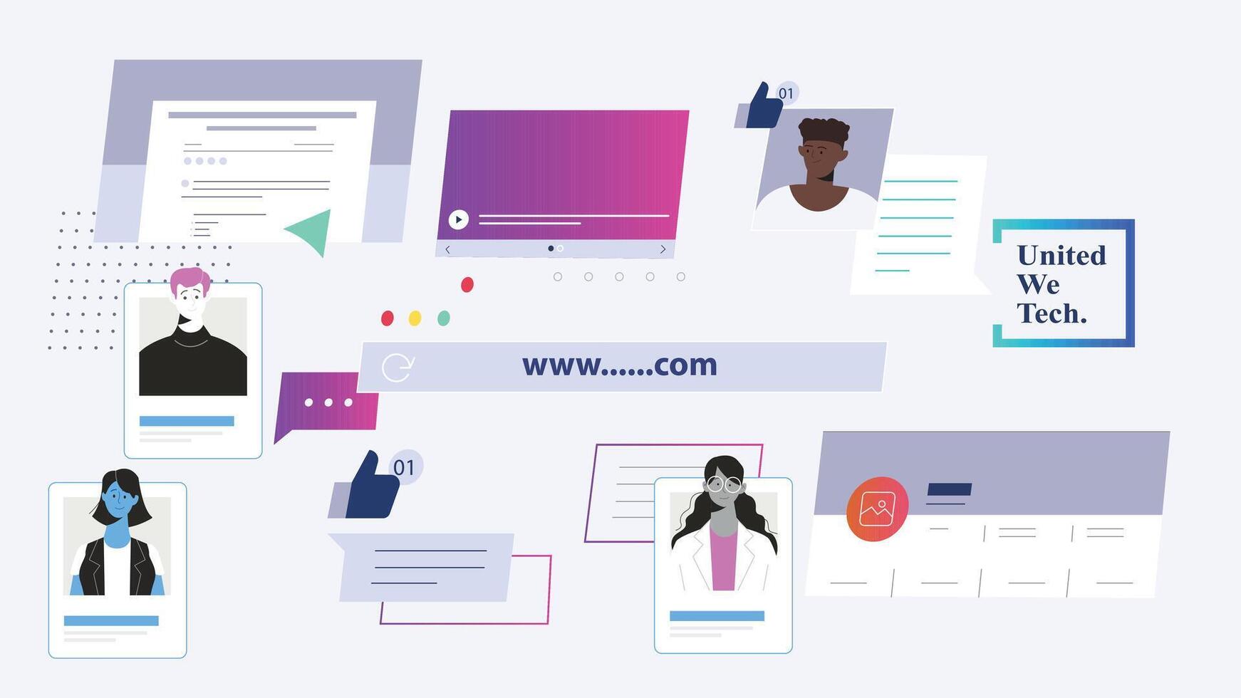 Digital Networking illstration vector