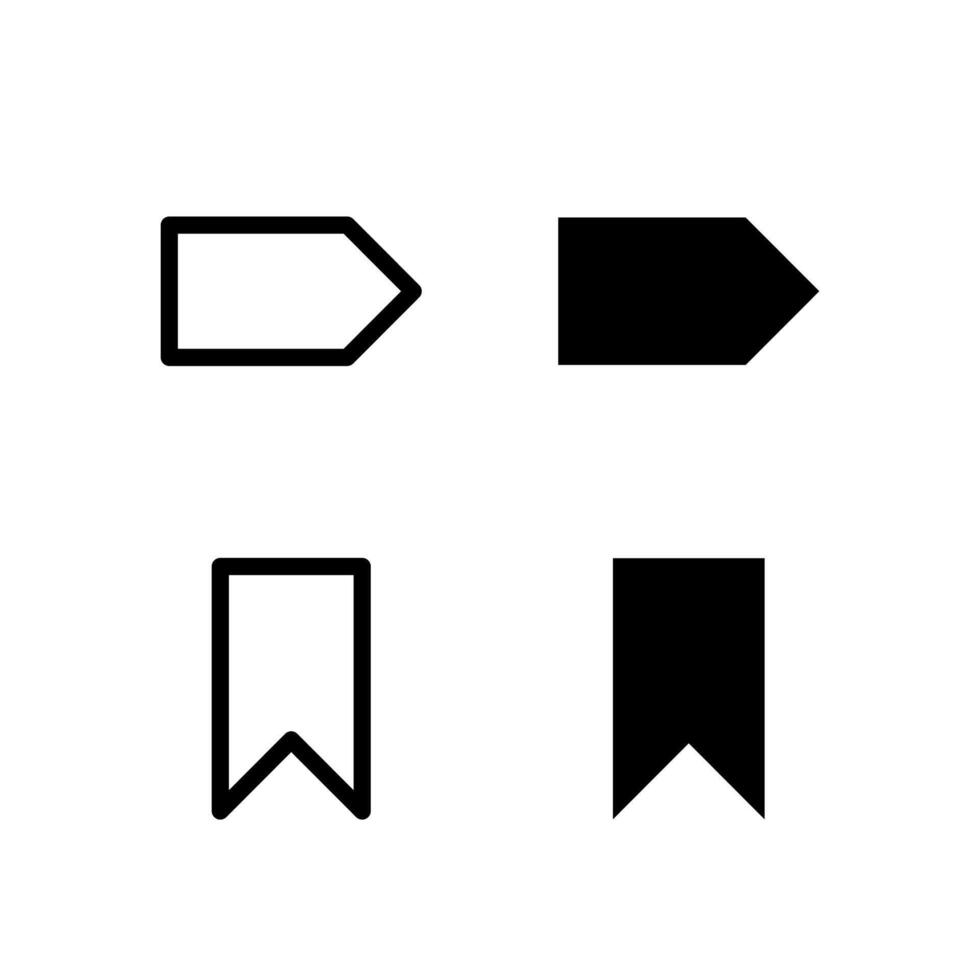 Creative Tag and Bookmark Icon Set for Modern Interface and UX Design vector