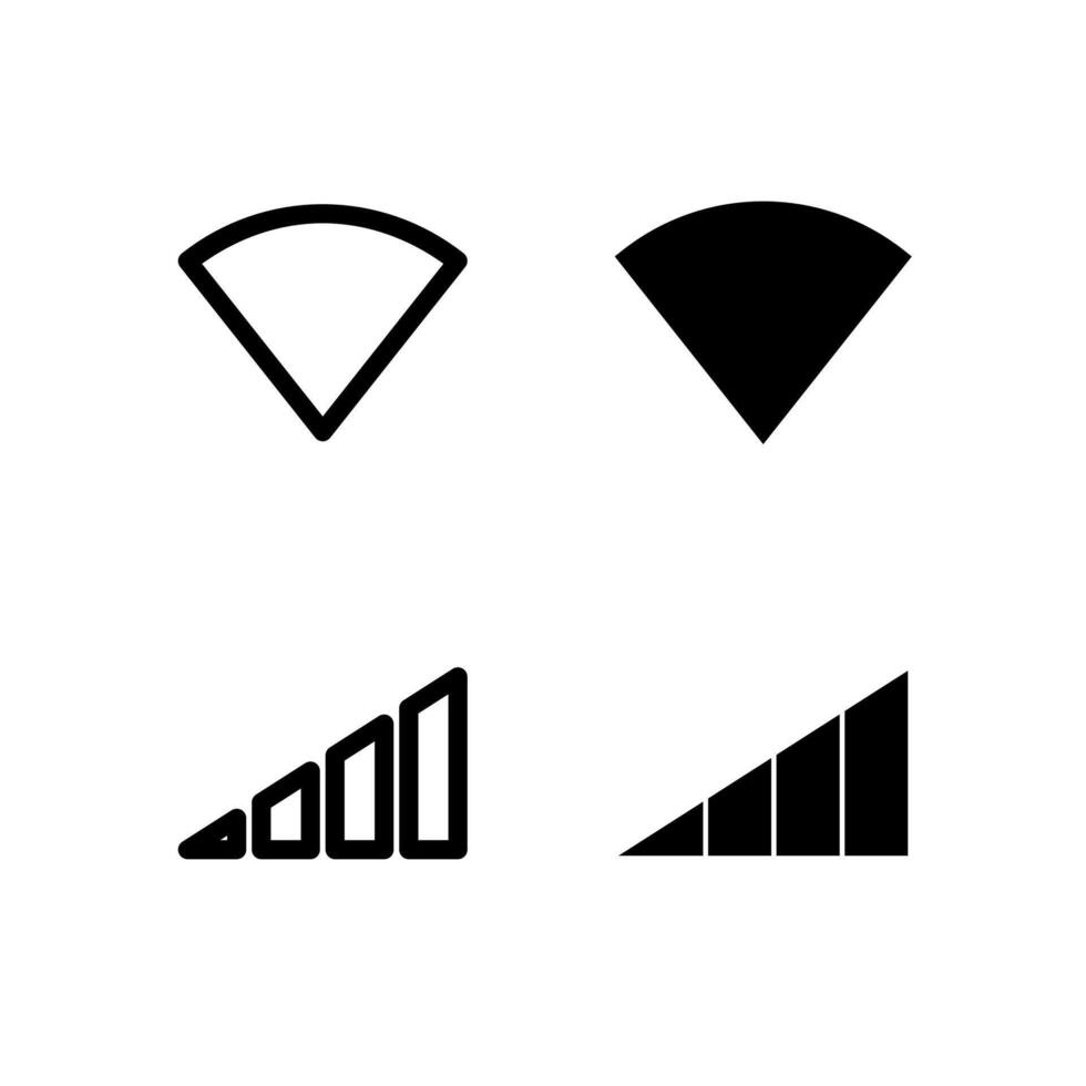 UI Wifi and Signal Line and Solid Icons for Tools and System vector