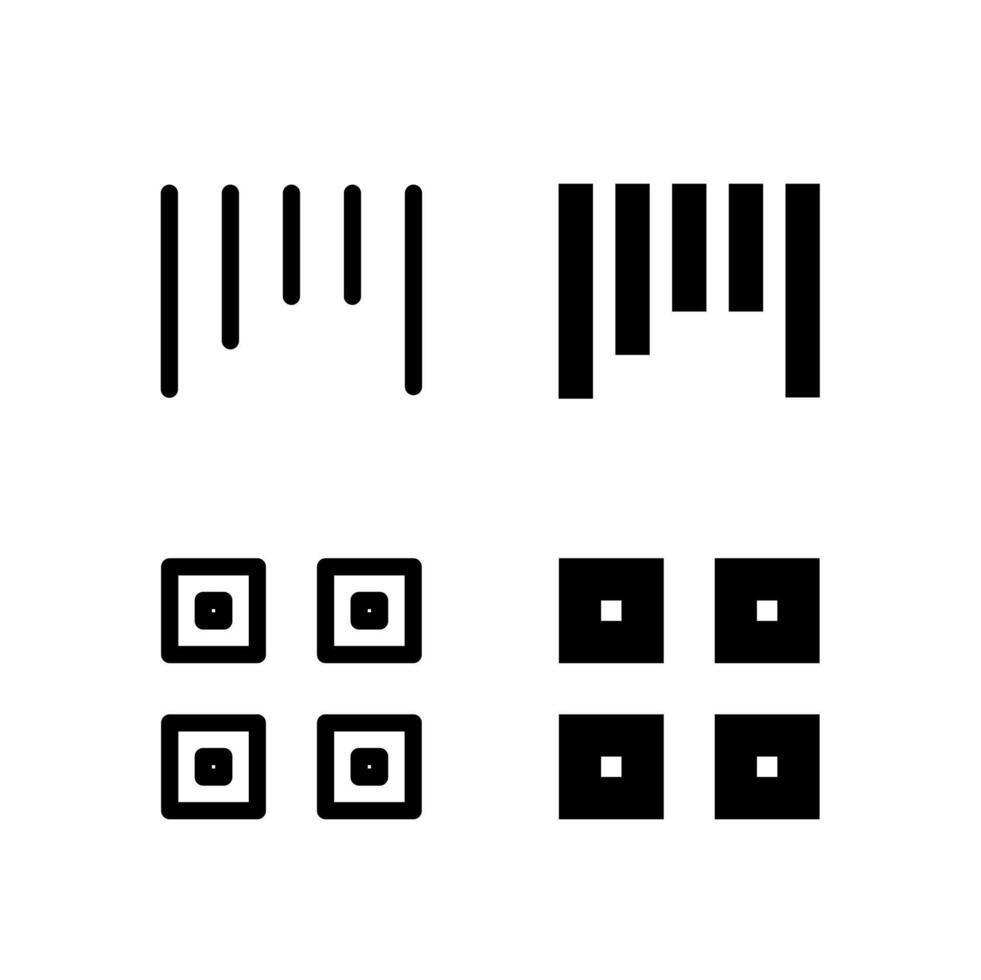 Creative Barcode and QR Code Icon Set for Modern Interface and UX Design vector