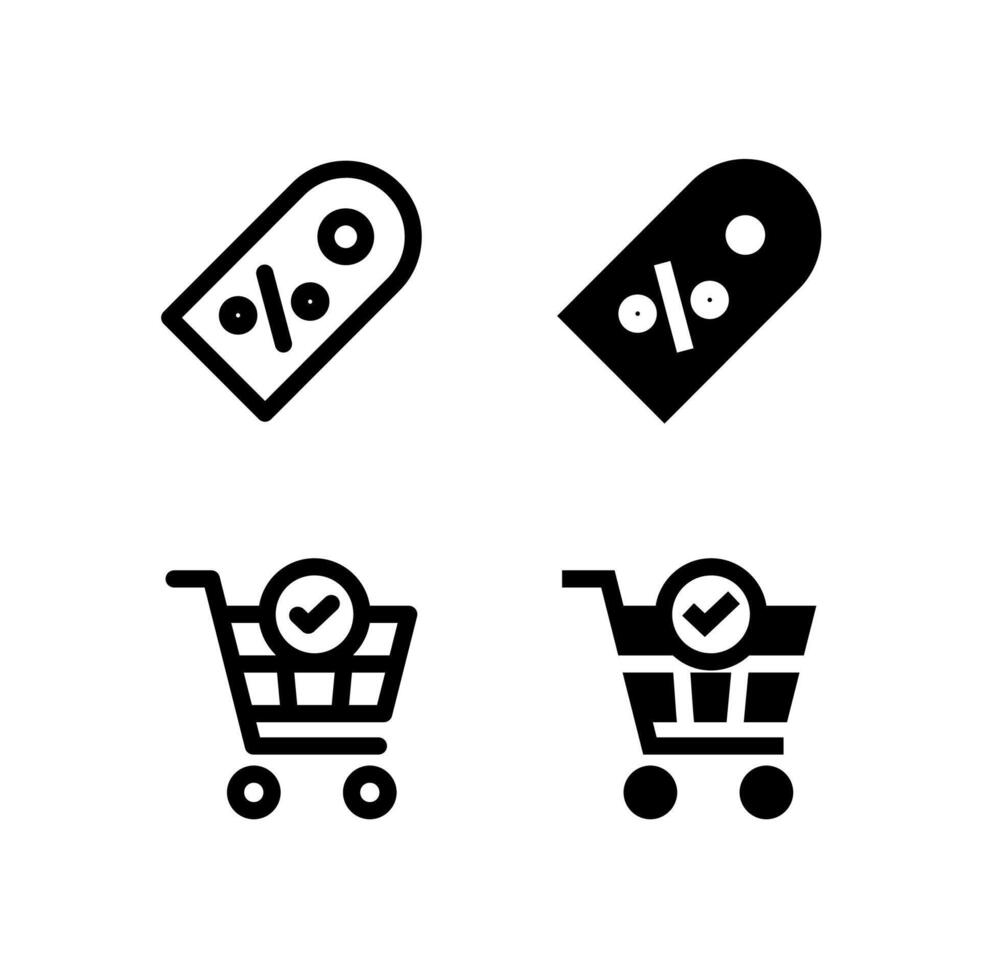Creative Discount and Checkout Icon Set for Modern Interface and UX Design vector