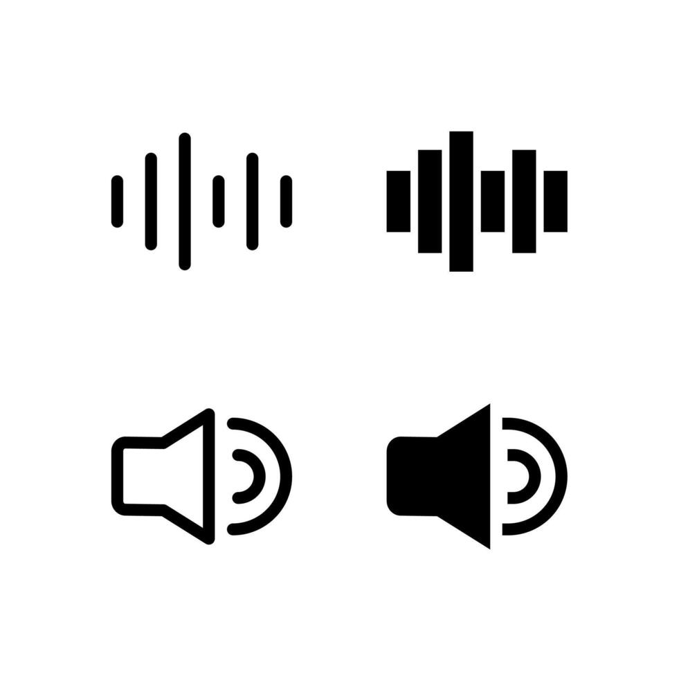 UI Voice and Speaker Icon Collection Line and Solid for App Design vector