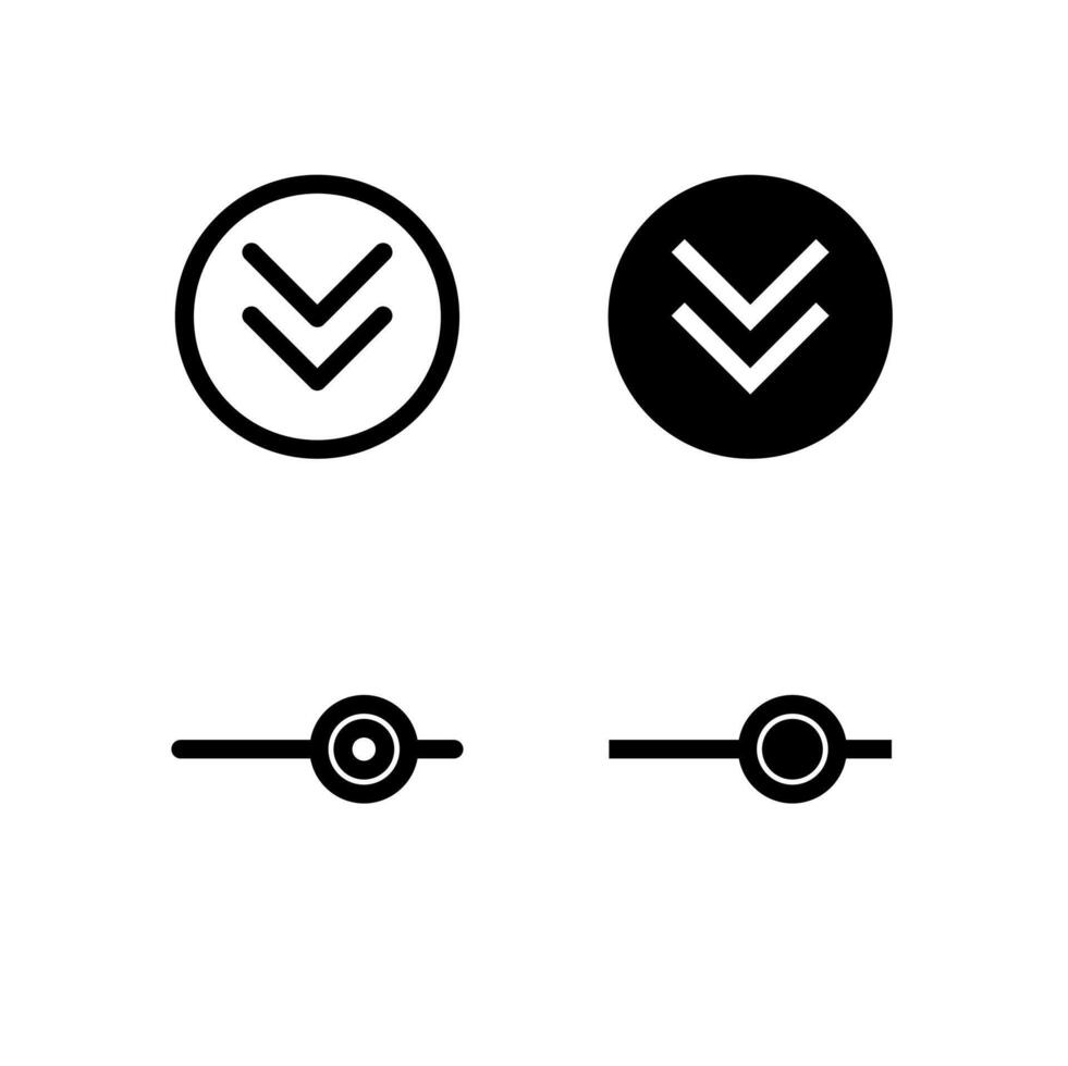Dropdown and Slider Line and Solid Icons for Control and Tools vector