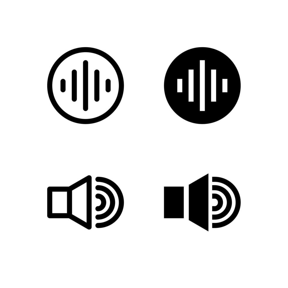 Modern Voice and Speaker Line and Solid Icon Set for UI and App Design vector