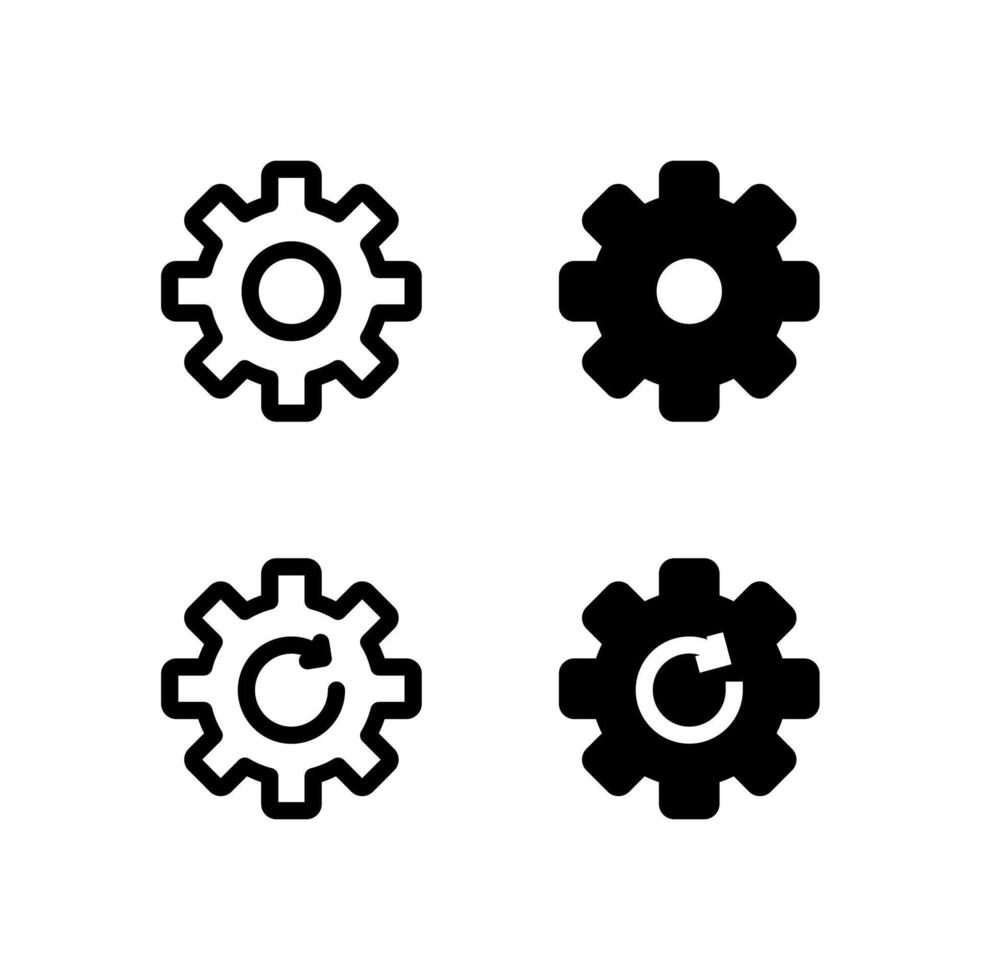Creative Settings and System Update Icon Set for Modern Interface and UX Design vector