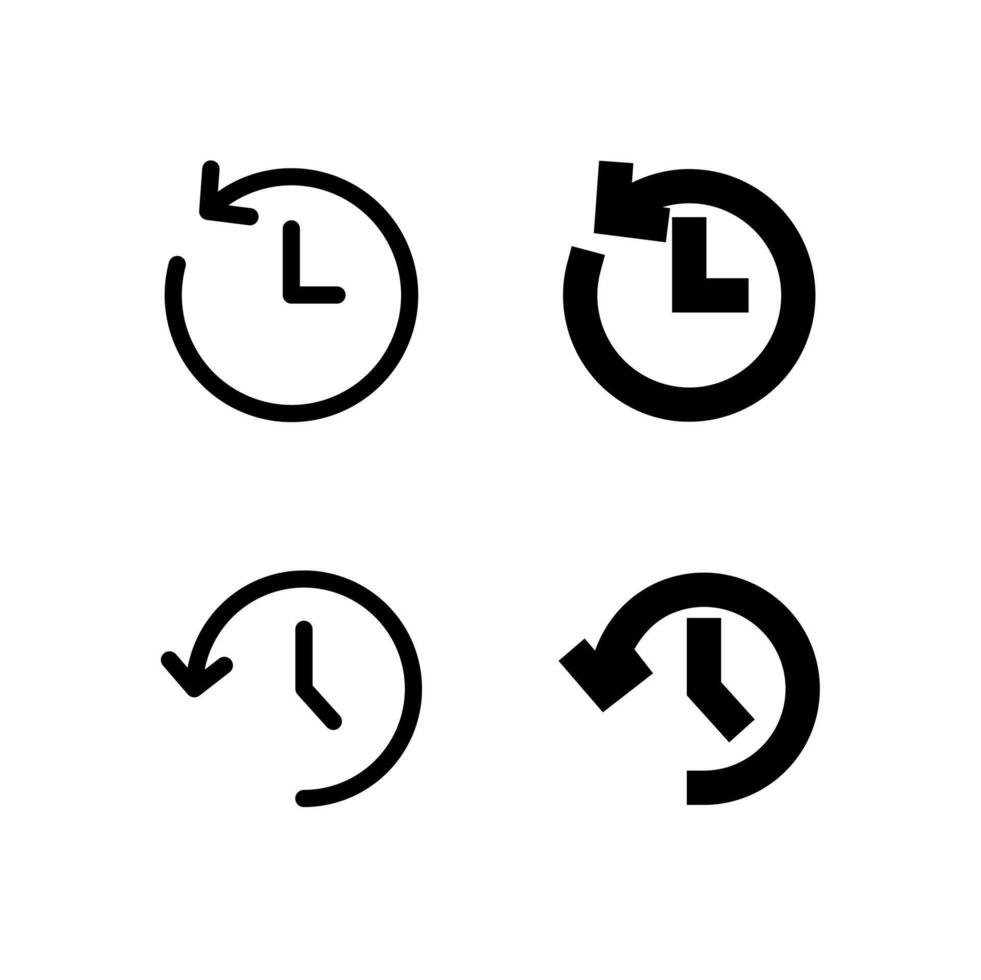 historia y reciente línea y sólido icono conjunto para ui y aplicación diseño vector