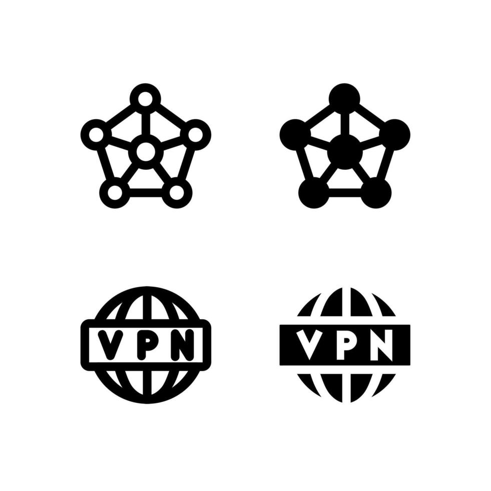 Creative Network and VPN Icon Set for Modern Interface and UX Design vector