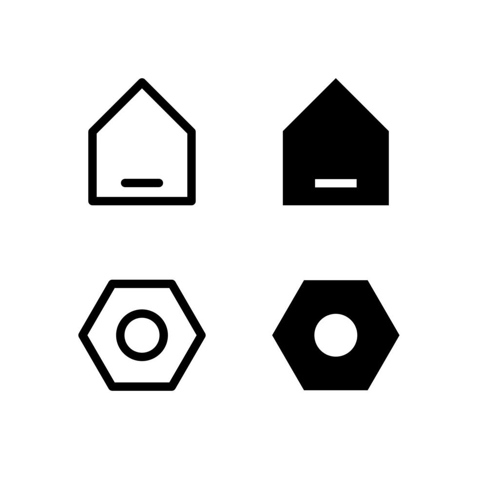 moderno hogar y ajustes línea y sólido icono conjunto para ui y aplicación diseño vector