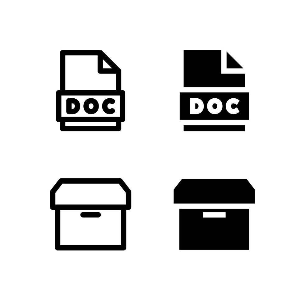 Creative Document and Archive Icon Set for Modern Interface and UX Design vector
