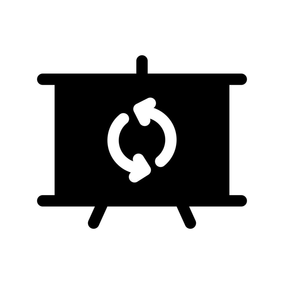 un sencillo lleno icono de un grafico en un portapapeles, representando un reciclar presentación o informe. vector
