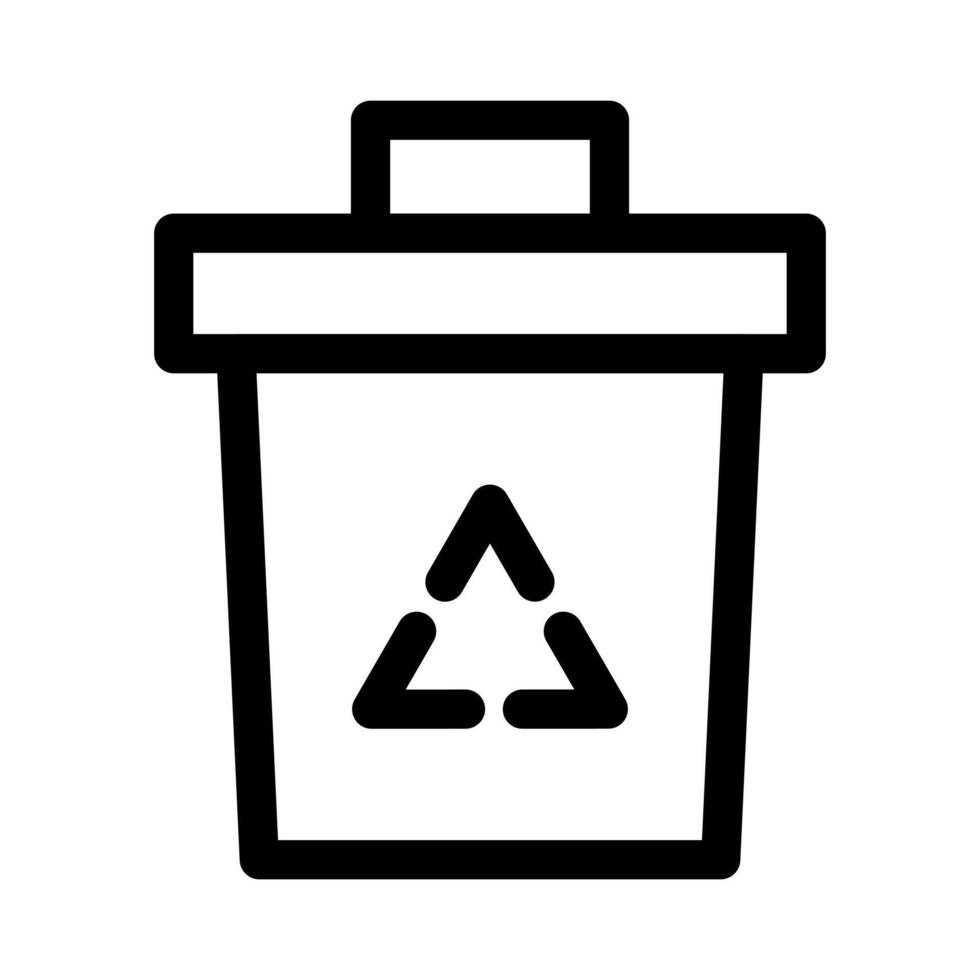 A simple line icon of a generic trash bin or waste container. vector