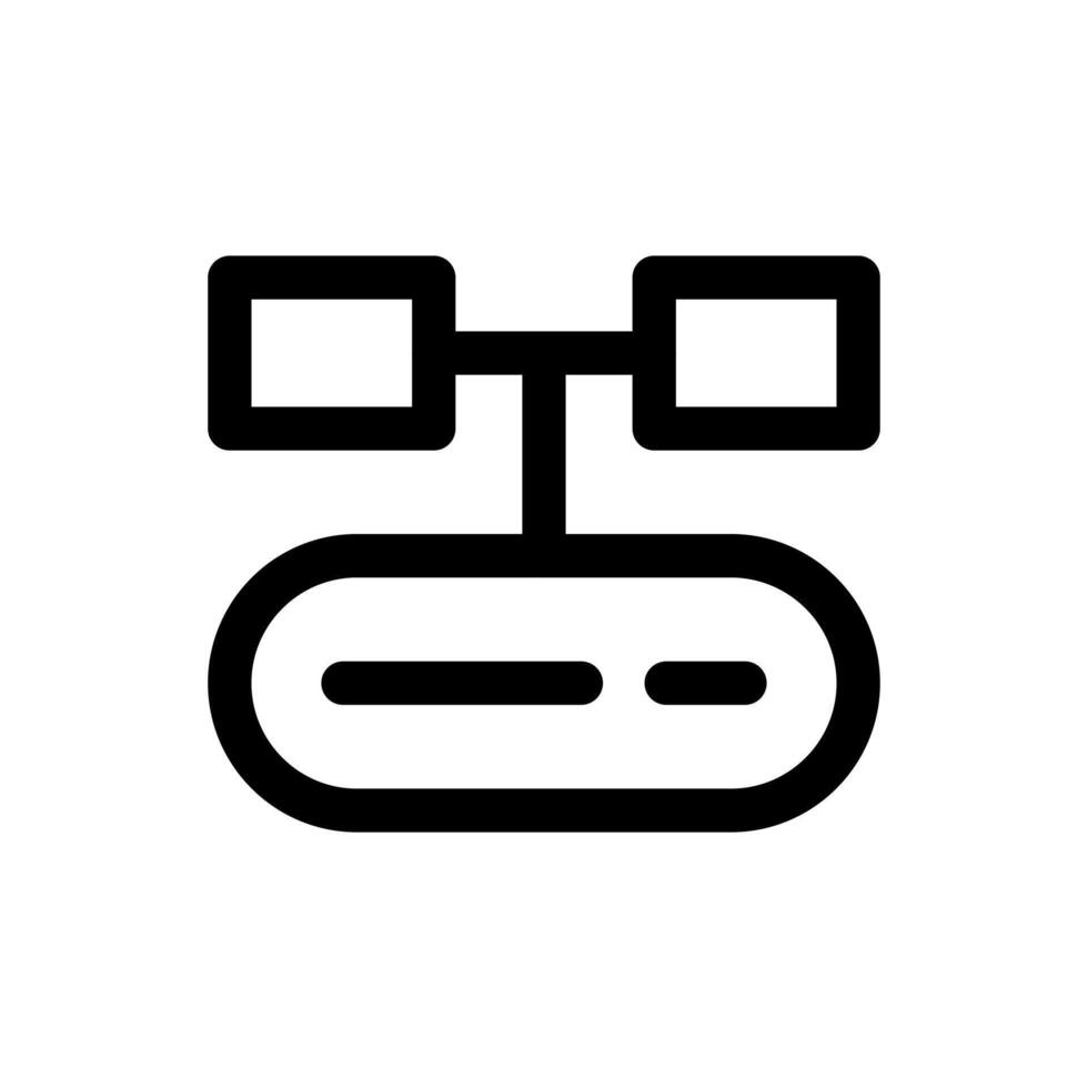 A linear graphic depicting a main server connected to multiple branches, symbolizing a branch server. vector