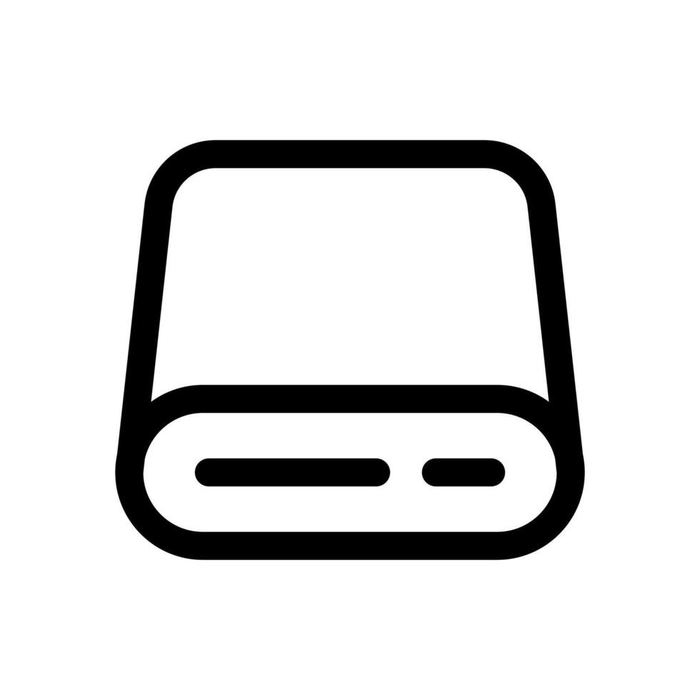 A simple line icon of a folder with a gear, representing file storage configuration. vector