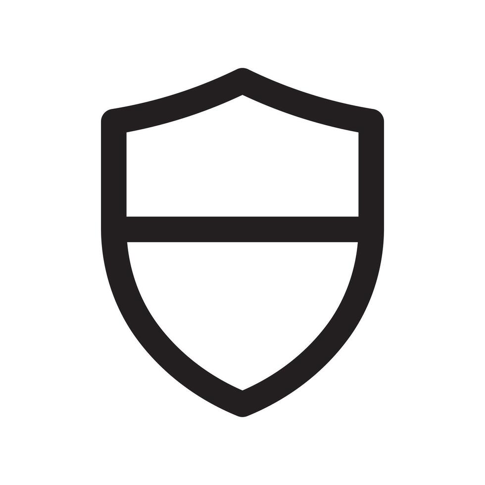 A line style icon of a shield with a blocked person symbolizing user restriction or privacy block. vector