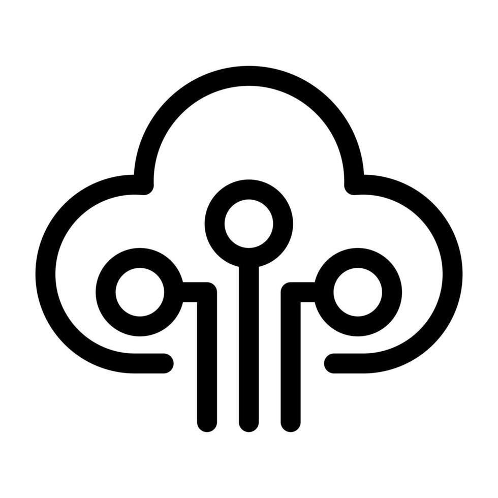 un sencillo línea icono de conectado puntos y líneas, representando un complejo red sistema. vector